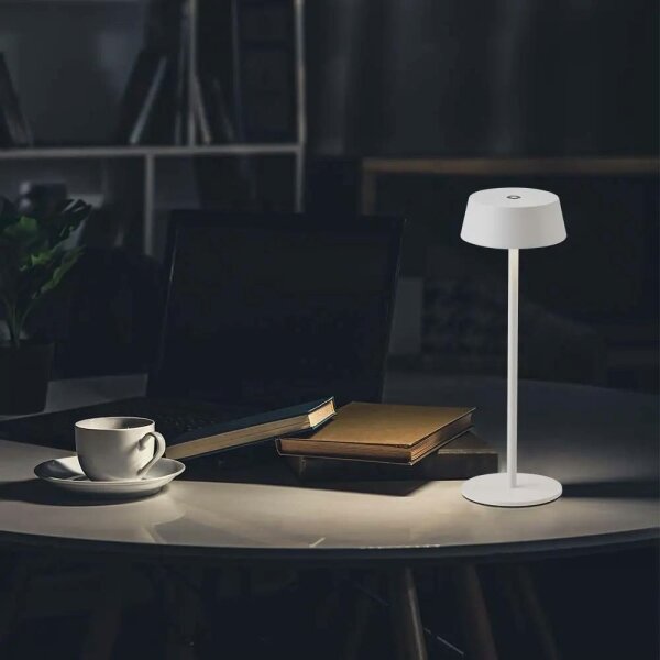 LED Vonkajšia stmievateľná dotyková dobíjacia stolná lampa LED/2W/5V IP54 biela