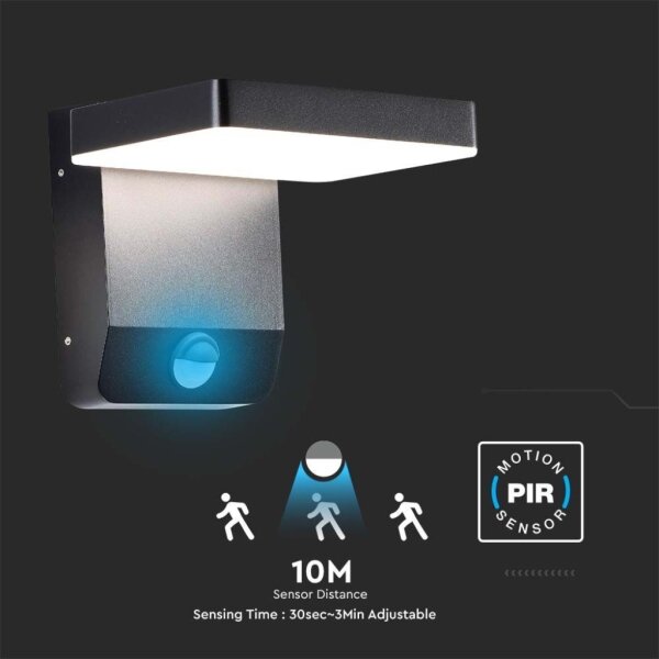 LED Vonkajšie nástenné svietidlo so senzorom LED/17W/230V 3000K čierna