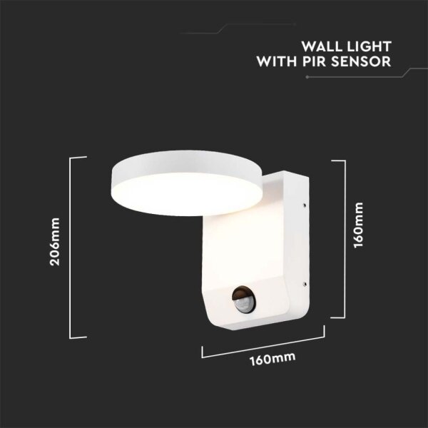 LED Vonkajšie nástenné svietidlo so senzorom LED/17W/230V 4000K biela