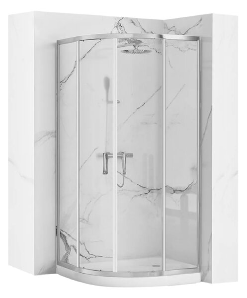 Rea Look sprchovací kút 90x90 cm polkruhová chromová lesklé/priehľadné sklo REA-K7905
