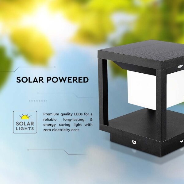 LED solárne svietidlo so senzorom LED/2W/5,5V 3000K IP65 2600 mAh čierne