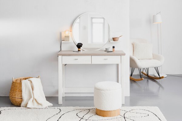 TOALETNÝ STOLÍK, sivá, biela, 104,3/45/143 cm Hom`in - Toaletné stolíky