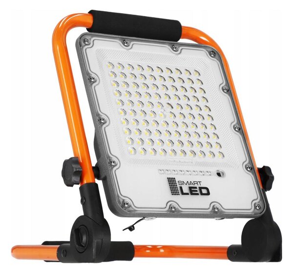 Nabíjateľný LED reflektor so stojanom, 50 W, 3,2 V, 4500 K, 5000 mAh, IP65, oranžový