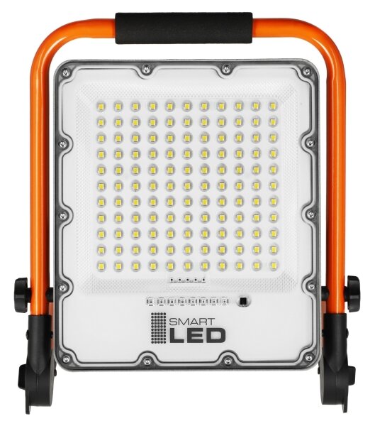 Nabíjateľný LED reflektor so stojanom, 50 W, 3,2 V, 4500 K, 5000 mAh, IP65, oranžový