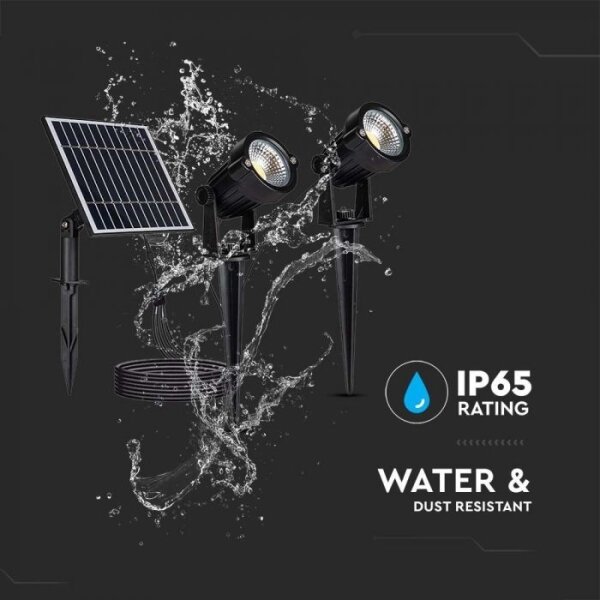 SADA 2x LED Vonkajšia solárna lampa 2xLED/1,2W/3,7V IP65 3000K 4000 mAh