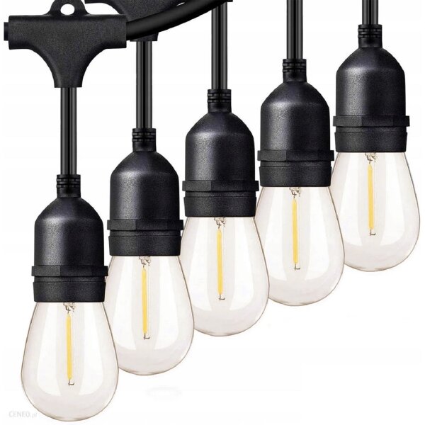 LED vonkajšia dekoratívna reťaz 15xE27/1W/230V 15,94 m IP44 čierna