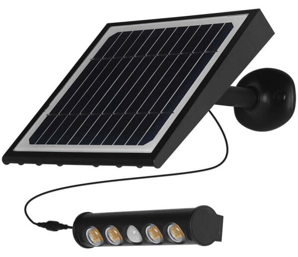 LED solárne nástenné svietidlo so senzorom LED/8W/3,7V IP65 3000K 4000 mAh