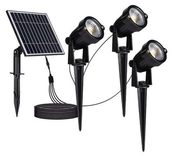 SADA 3x LED Vonkajšia solárna lampa 3xLED/1,2W/3,7V IP65 3000K 4000 mAh