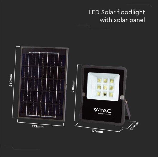 LED vonkajší solárny reflektor 6W/3,2V 6400K IP65