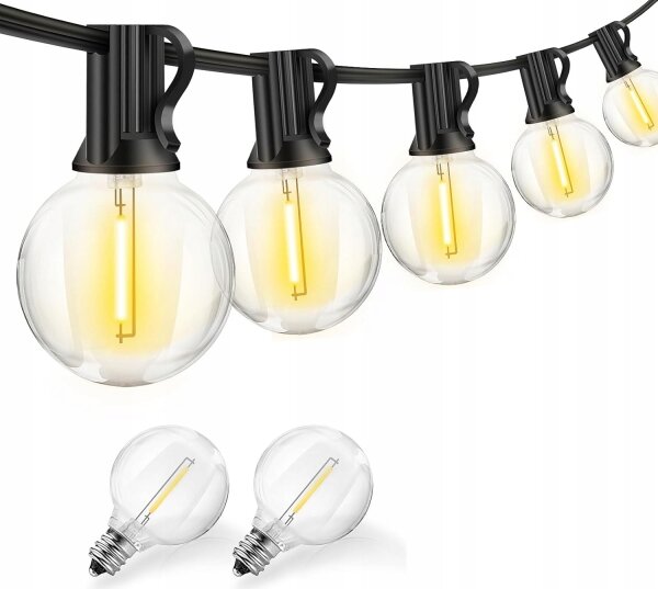 LED vonkajšia dekoratívna reťaz 20xE12/1W/230V 20 m IP65 čierna