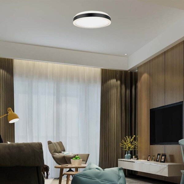 LED Stropné svietidlo LED/18W/230V 4000K pr. 35 cm čierna