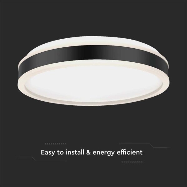 LED Stropné svietidlo LED/18W/230V 4000K pr. 35 cm čierna