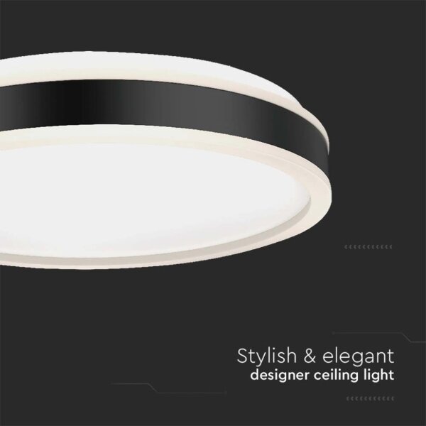 LED Stropné svietidlo LED/18W/230V 4000K pr. 35 cm čierna