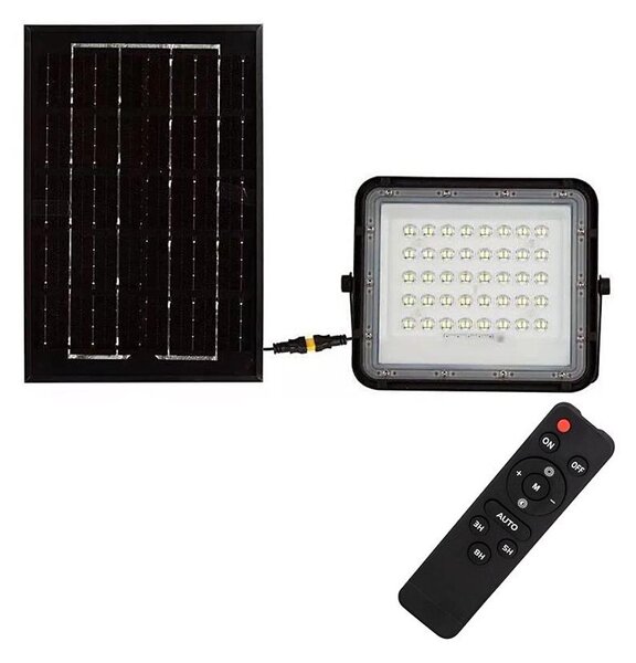 LED Vonkajší solárny reflektor LED/6W/3,2V IP65 4000K čierna + DO