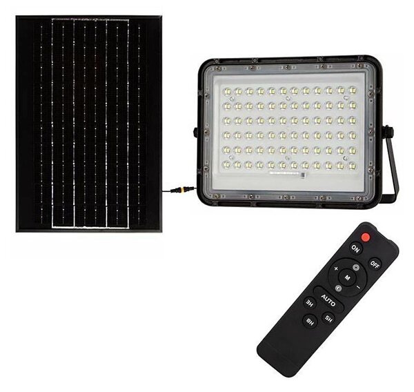 LED Vonkajší solárny reflektor LED/15W/3,2V IP65 4000K čierna + DO