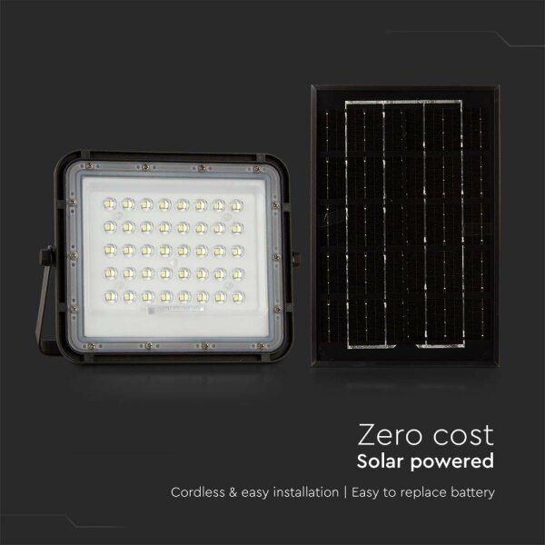 LED Vonkajší solárny reflektor LED/6W/3,2V IP65 4000K čierna + DO