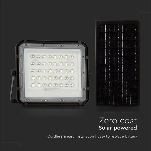LED Vonkajší solárny reflektor LED/10W/3,2V IP65 4000K čierna + DO
