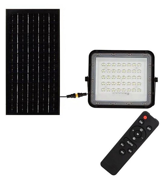 LED Vonkajší solárny reflektor LED/10W/3,2V IP65 4000K čierna + DO