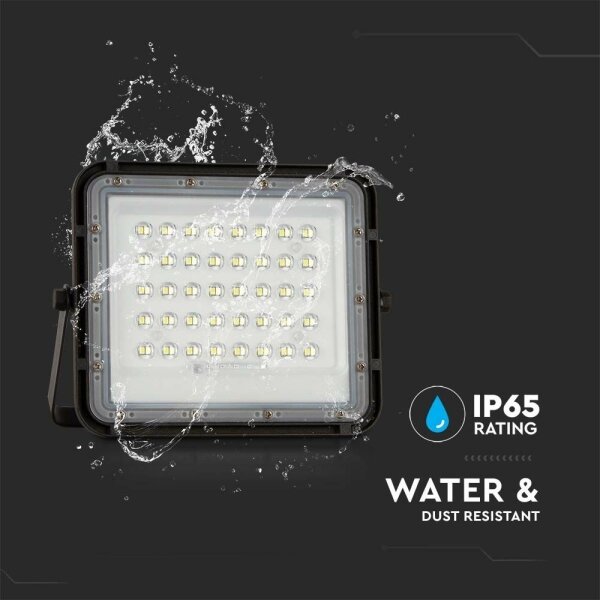 LED Vonkajší solárny reflektor LED/10W/3,2V IP65 4000K čierna + DO
