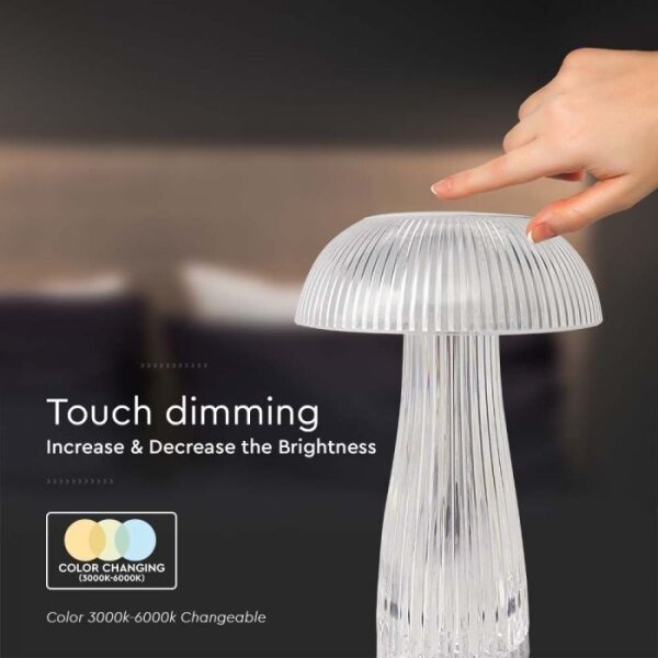LED Stmievateľná dobíjacia stolná lampa LED/1W/5V 3000-6000K 1800 mAh číra