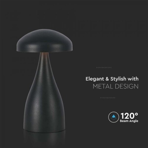 LED Stmievateľná dobíjacia stolná lampa LED/1W/5V 3000-6000K 1800 mAh čierna