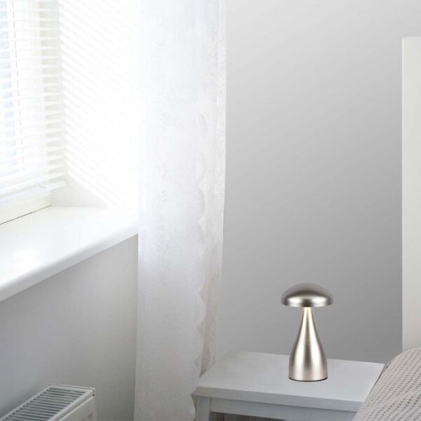 LED Stmievateľná dobíjacia stolná lampa LED/1W/5V 3000-6000K 1800 mAh strieborná