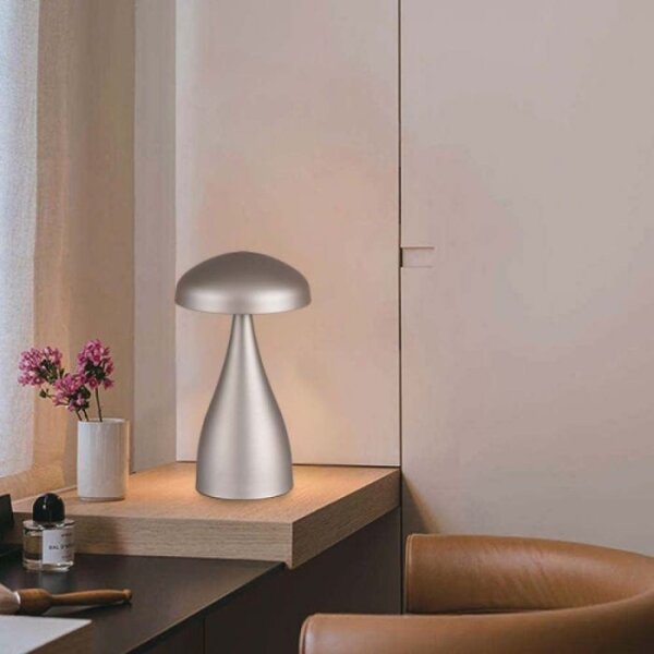 LED Stmievateľná dobíjacia stolná lampa LED/1W/5V 3000-6000K 1800 mAh strieborná