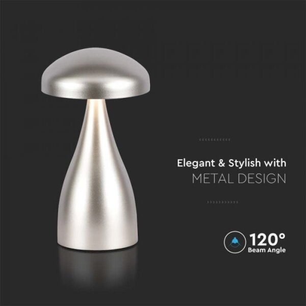 LED Stmievateľná dobíjacia stolná lampa LED/1W/5V 3000-6000K 1800 mAh strieborná