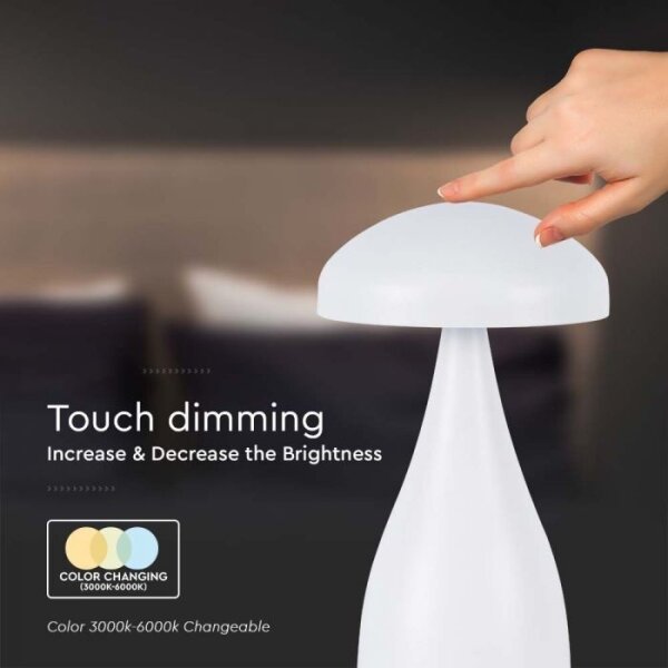LED Stmievateľná dobíjacia stolná lampa LED/1W/5V 3000-6000K 1800 mAh biela