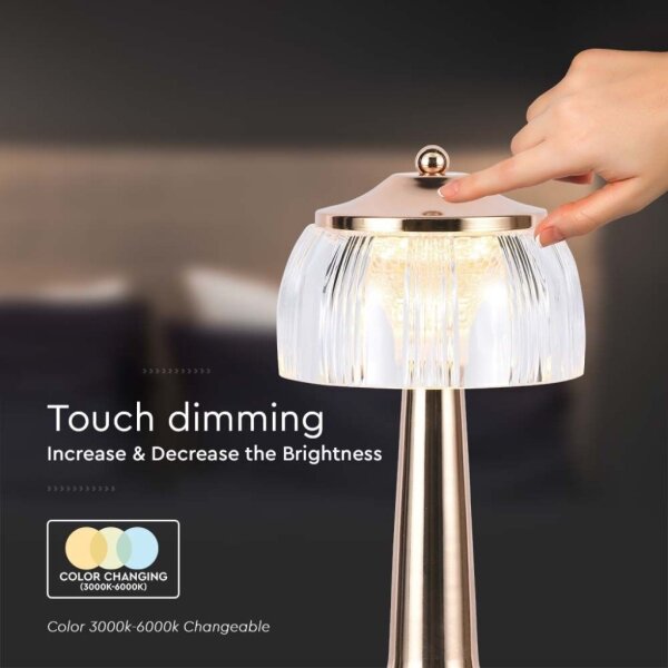 LED Stmievateľná stolná lampa LED/1W/5V 3000-6000K 1800 mAh rose gold
