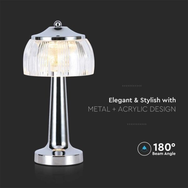 LED Stmievateľná stolná lampa LED/1W/5V 3000-6000K 1800 mAh chróm