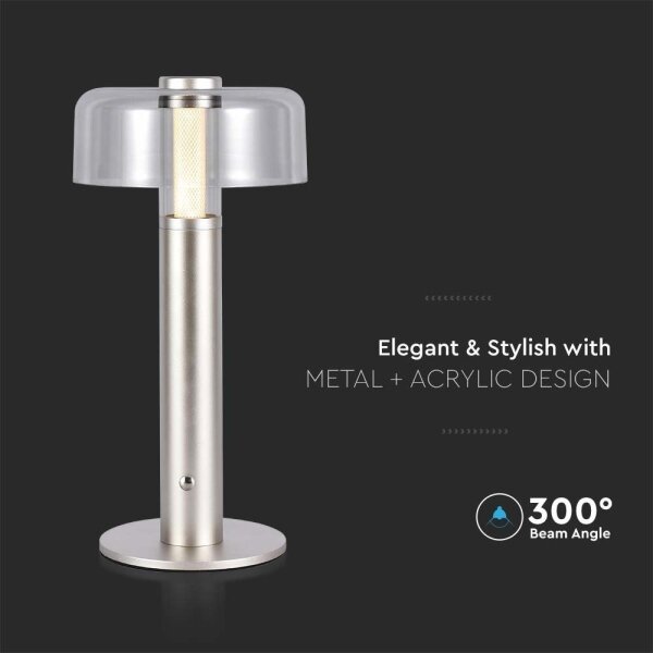 LED Stmievateľná dobíjacia stolná lampa LED/1W/5V 3000K 1800 mAh zlatá