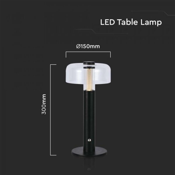 LED stmievateľná dobíjacia stolná lampa LED/1W/5V 3000K 1800 mAh čierna