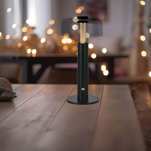 LED stmievateľná dobíjacia stolná lampa LED/1W/5V 3000K 1800 mAh čierna