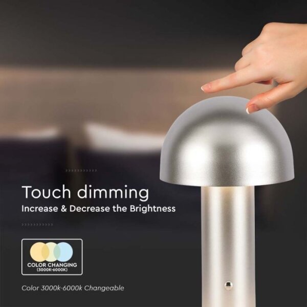 LED Stmievateľná dobíjacia stolná lampa LED/1W/5V 3000-6000K 1800 mAh zlatá