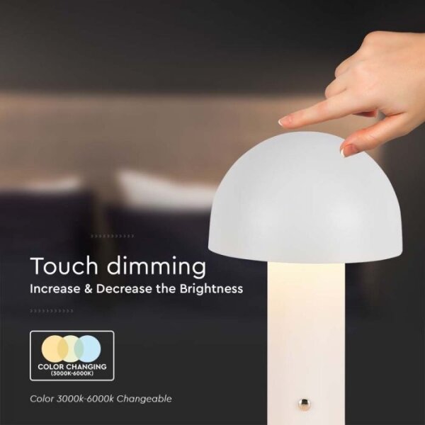 LED Stmievateľná dobíjacia stolná lampa LED/1W/5V 3000-6000K 1800 mAh biela