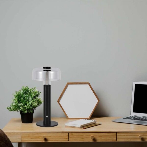 LED stmievateľná dobíjacia stolná lampa LED/1W/5V 3000K 1800 mAh čierna