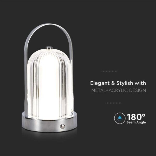 LED Stmievateľná stolná lampa LED/1W/5V 3000-6000K 1800 mAh chróm