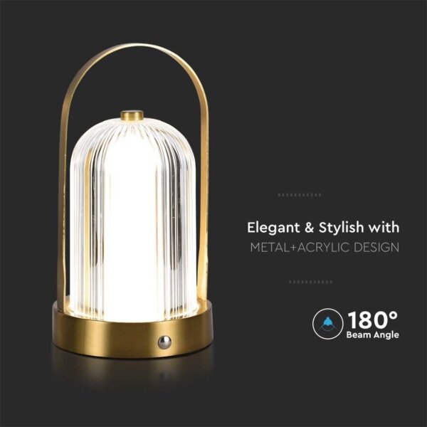 LED Stmievateľná stolná lampa LED/1W/5V 3000-6000K 1800 mAh zlatá