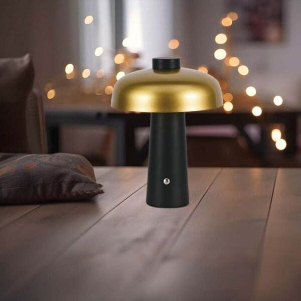 LED Stmievateľná dobíjacia stolná lampa LED/3W/5V 3000-6000K 1800 mAh čierna/zlatá