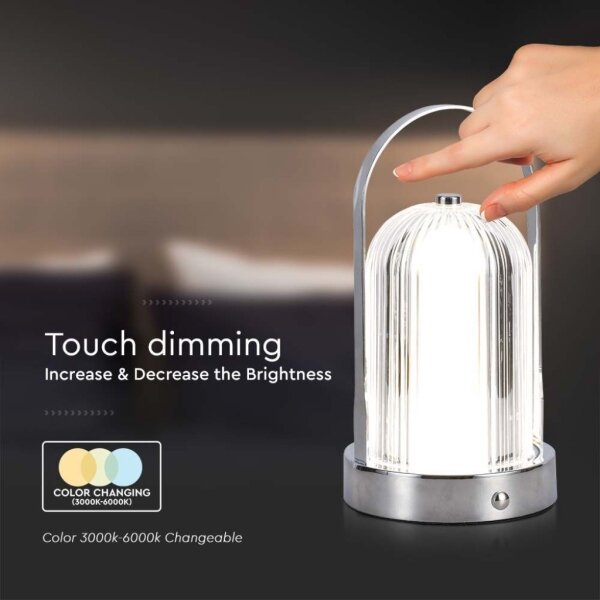 LED Stmievateľná stolná lampa LED/1W/5V 3000-6000K 1800 mAh chróm