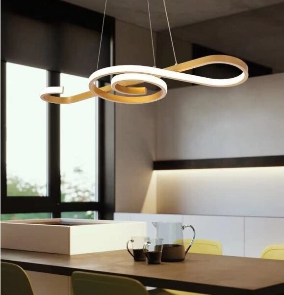LED Luster na lanku LED/18W/230V 3000K zlatá