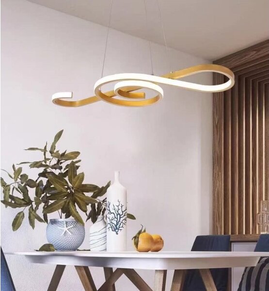 LED Luster na lanku LED/18W/230V 3000K zlatá