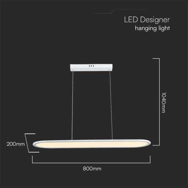 LED Luster na lanku LED/24W/230V 4000K biela