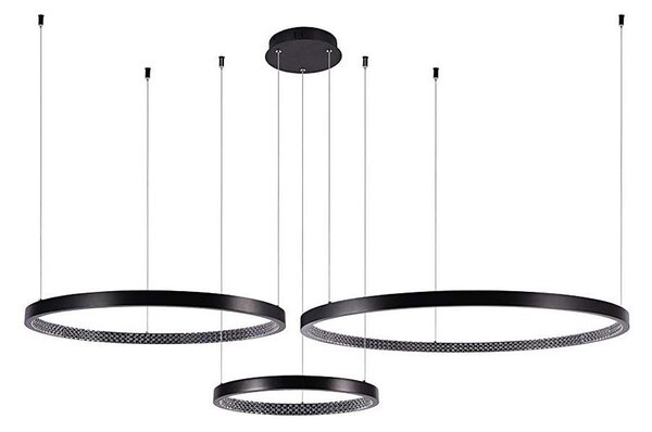 LED Luster na lanku 3xLED/19W/230V 4000K čierna