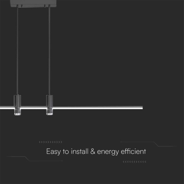 LED Luster na lanku LED/19W/230V 3000K čierna