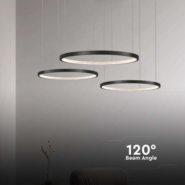 LED Luster na lanku 3xLED/19W/230V 4000K čierna