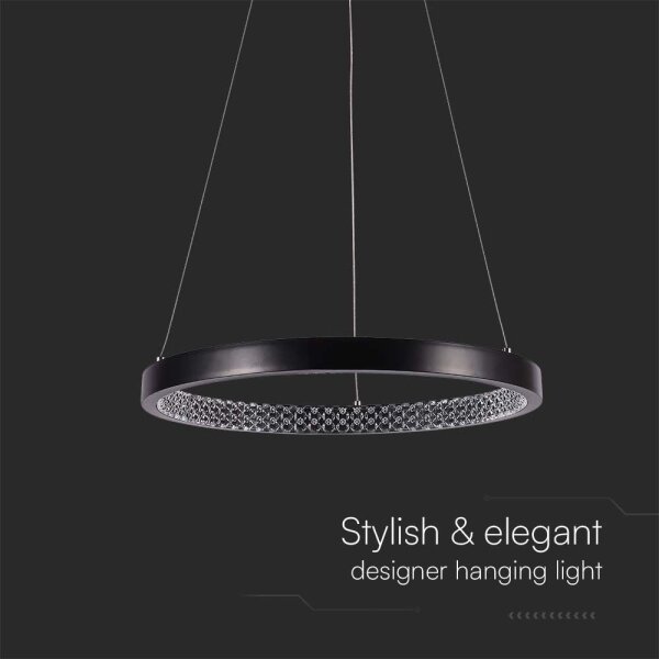 LED Luster na lanku LED/19W/230V 4000K čierna