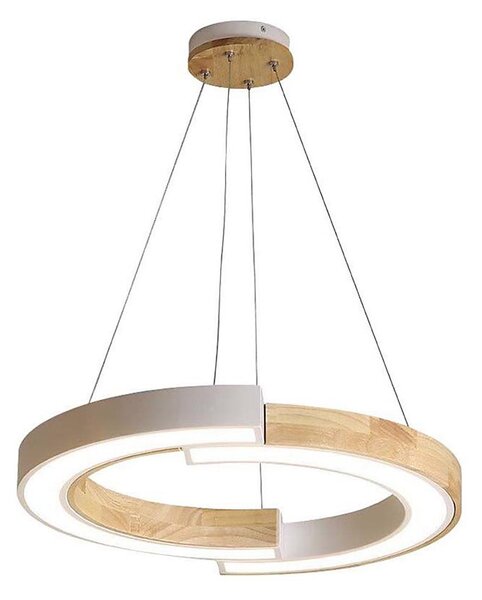 LED Luster na lanku LED/32W/230V 3000K biela/drevo