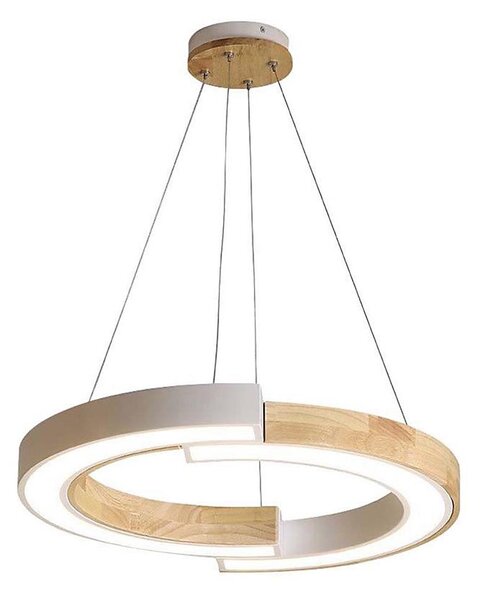 LED Luster na lanku LED/32W/230V 4000K biela/drevo